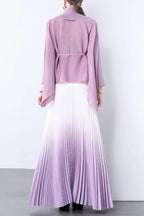 Elegant Pleated Skirt Two-Piece Set