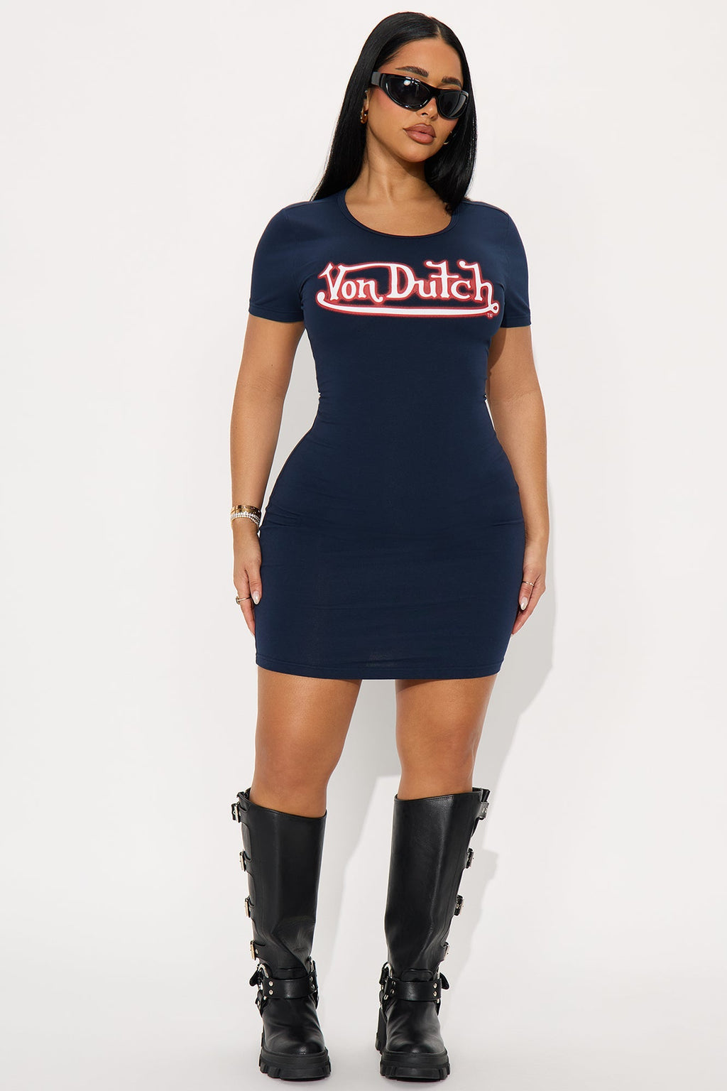 Von Dutch Chenille Patch Mini Dress