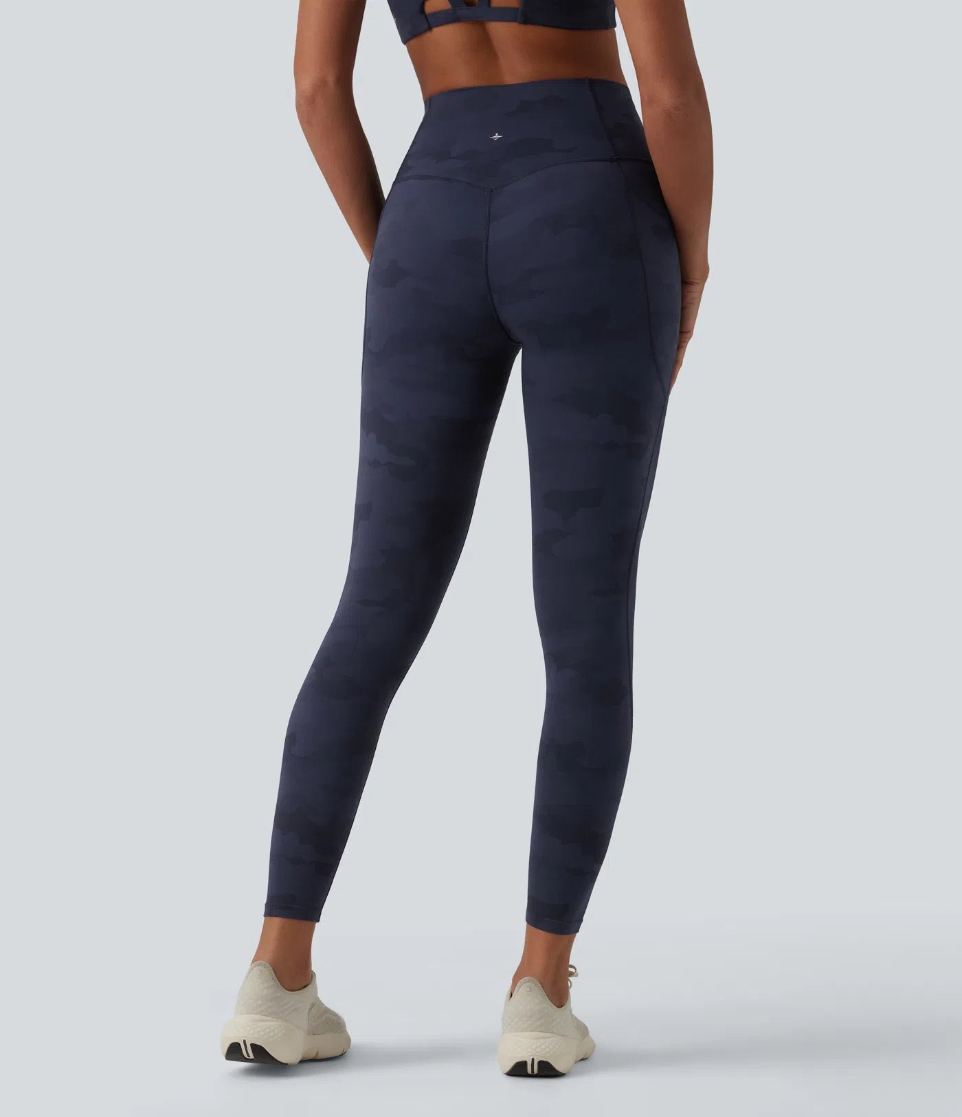 UltraSculptTM Camo Print High Waisted Tummy Control Running Leggings with Pockets