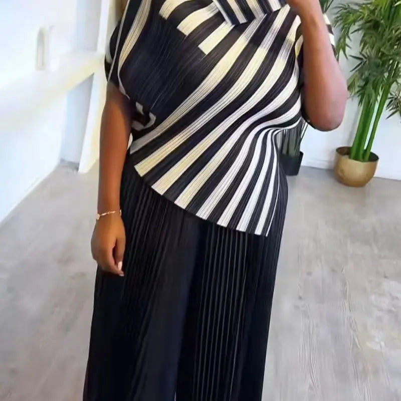 Elegant Pleated Two-Piece Set