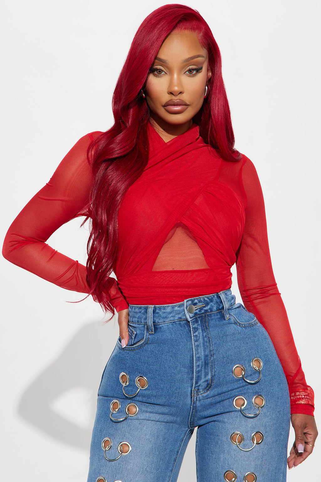 Serena Mesh Bodysuit - Chocolate
