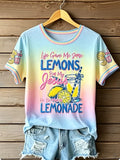 Life Gave Me Some Lemons, But My Jesus Will Turn Them Into Lemonade. Women'S Faith Print T-Shirt