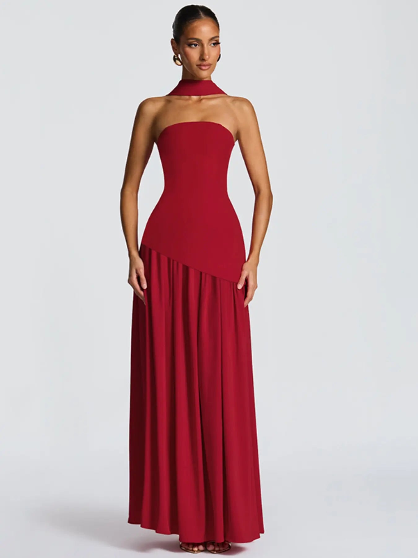 Women's Elegant Strapless Split Thigh Tube Dress