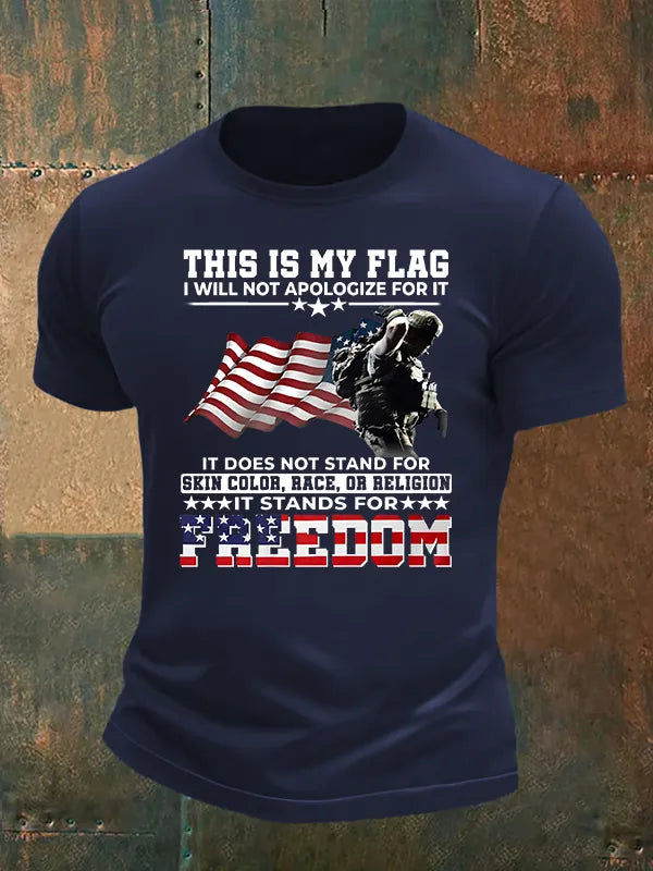 Men's  THIS IS MY FLAG Print T-Shirt