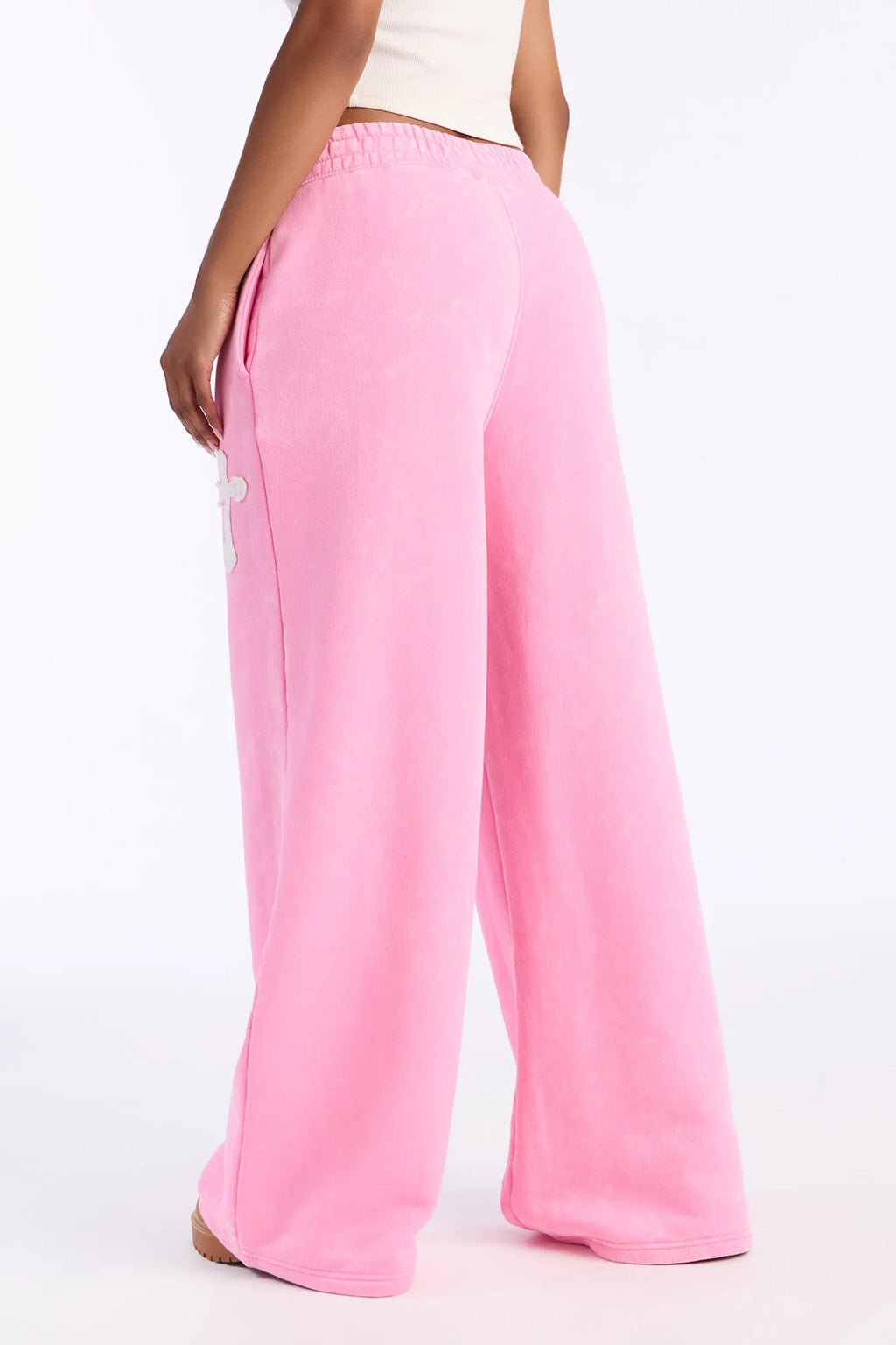 Double The Intentions Washed Fleece Pant - Pink
