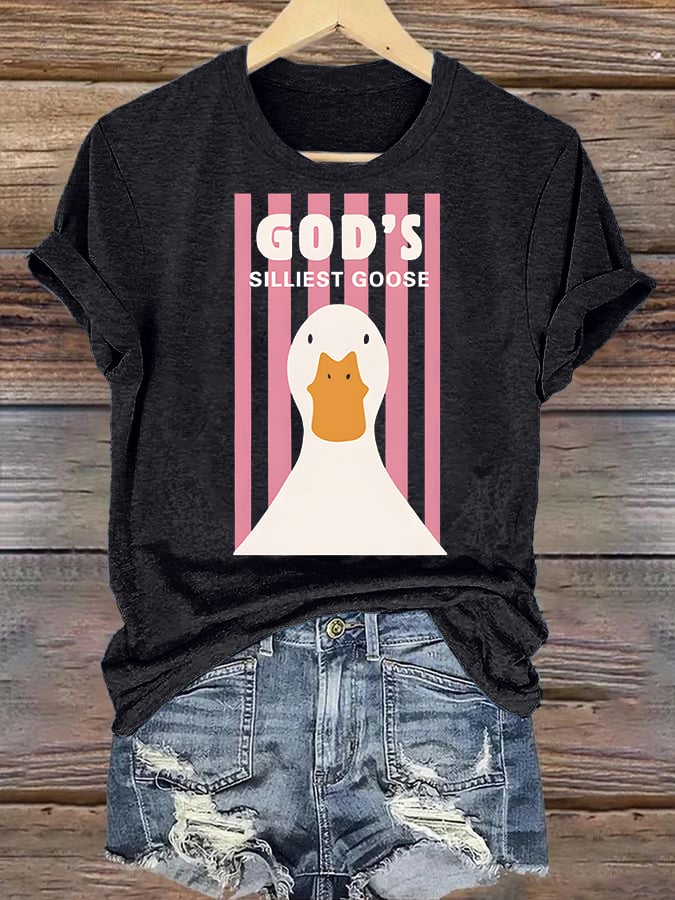 Women's  God's Silliest Goose Christian Kid T-Shirt