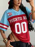 Women's Puerto Rico Soccer Jersey - Vibrant All-Over Print Athletic Top