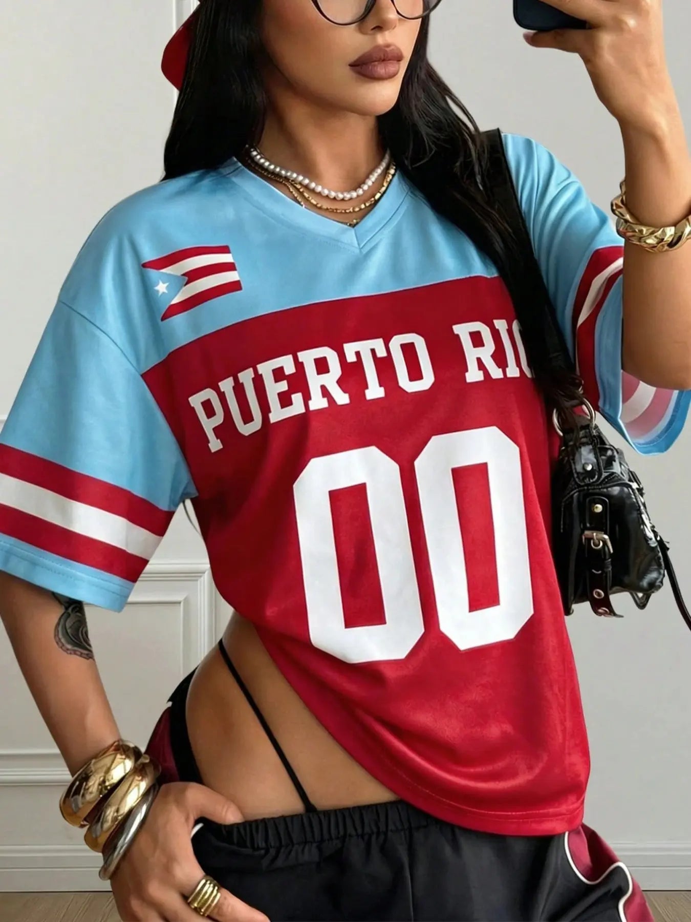 Women's Puerto Rico Soccer Jersey - Vibrant All-Over Print Athletic Top