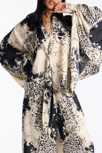 Fierce Flow Satin Pant Set - Cream/combo
