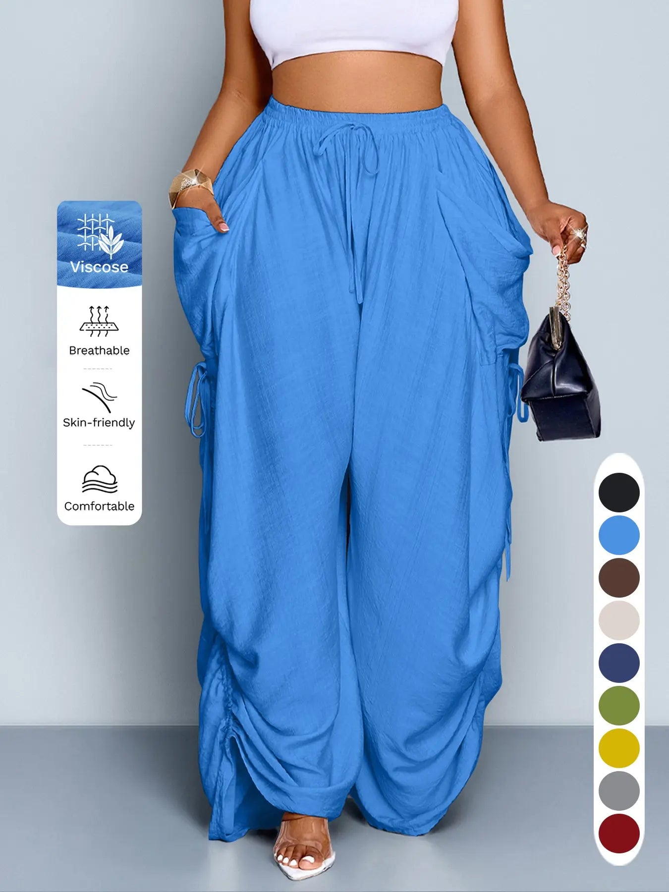 Women's Casual Loose-Fit Wide Leg Pants - All-Season Comfort