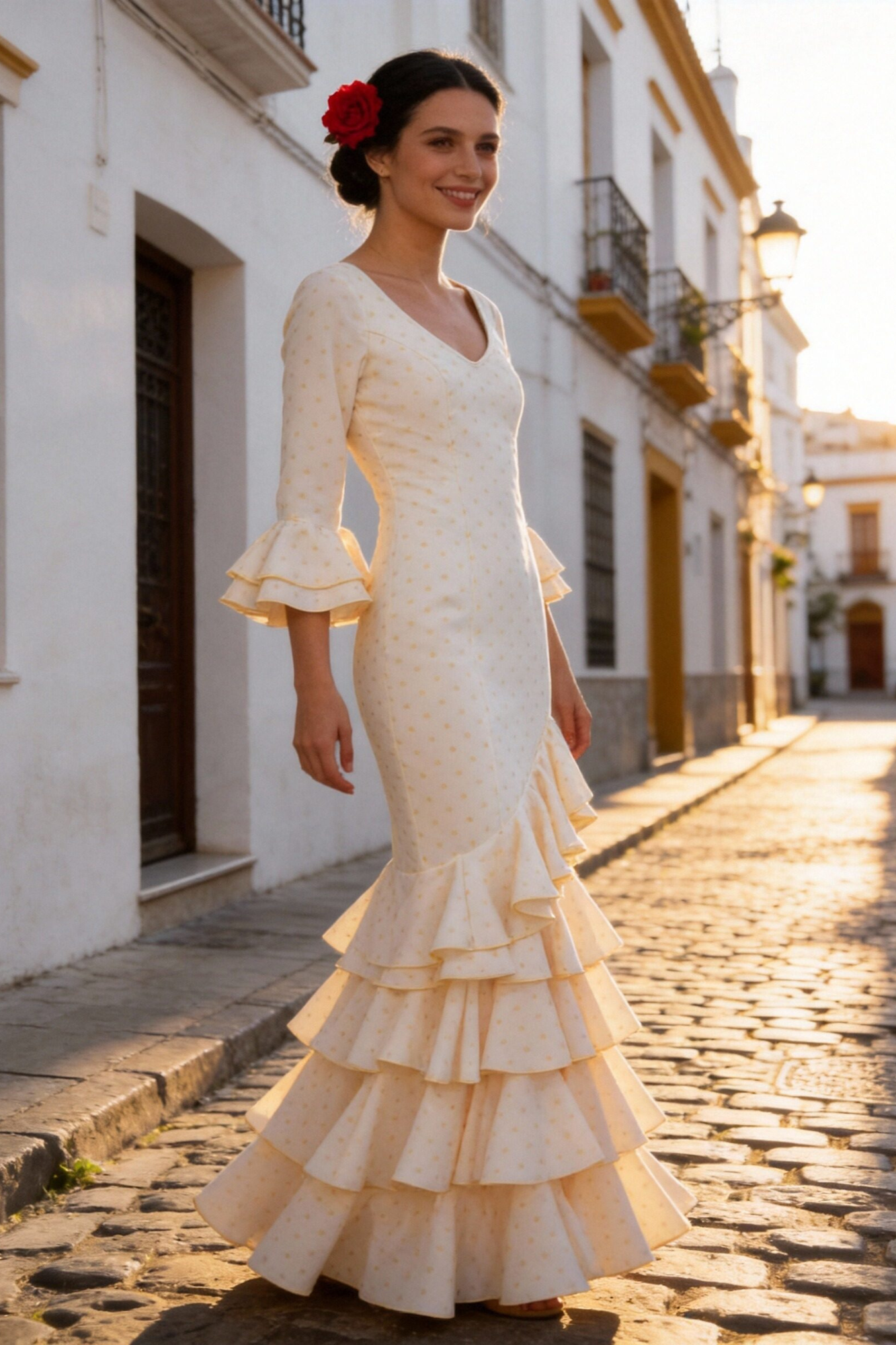 TRAJE FLAMENCA LOLITA LUNARES MEDIANOS