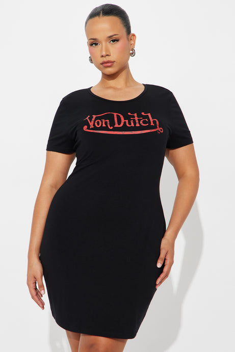 Von Dutch Flames Long Sleeve Mini Dress