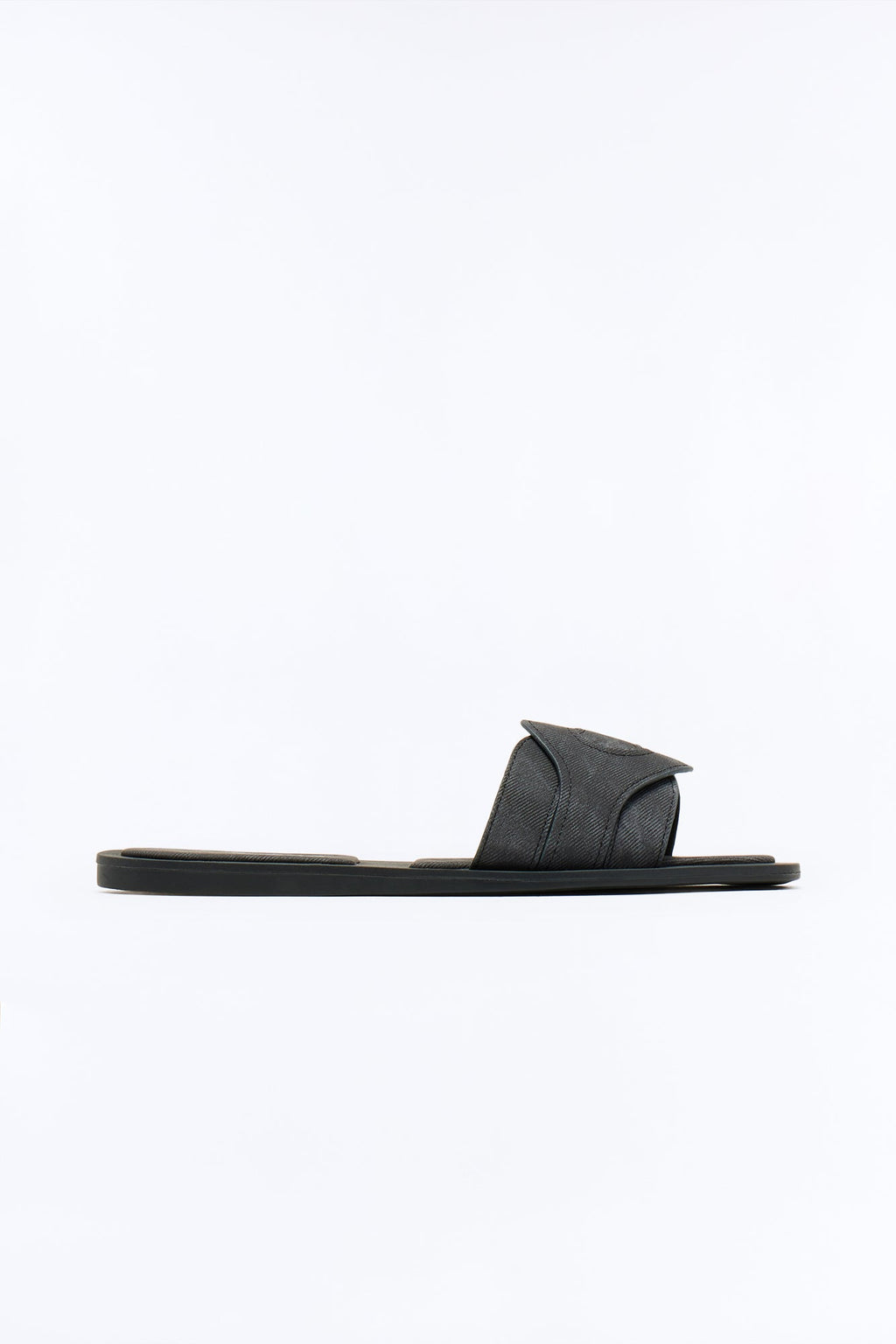 Trissie Denim Slip On Sandals - Black