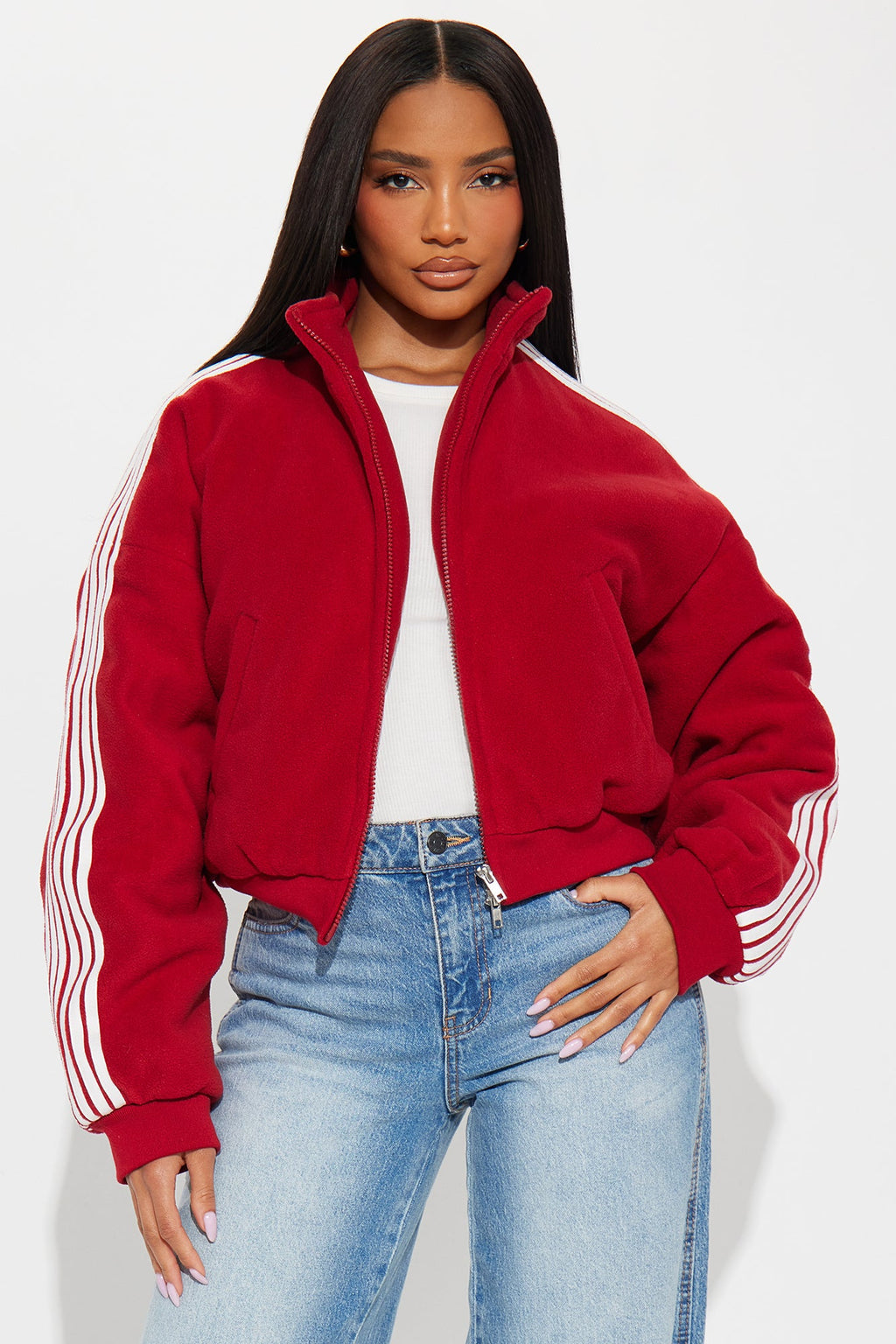 Game Play Stripes Bomber Jacket - Hunter