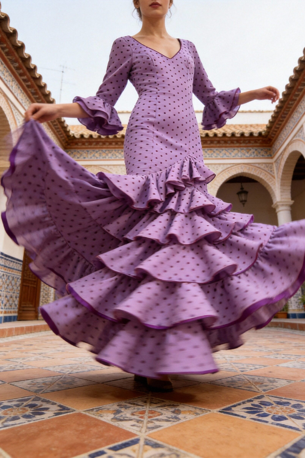 TRAJE FLAMENCA LOLITA LUNARES MEDIANOS