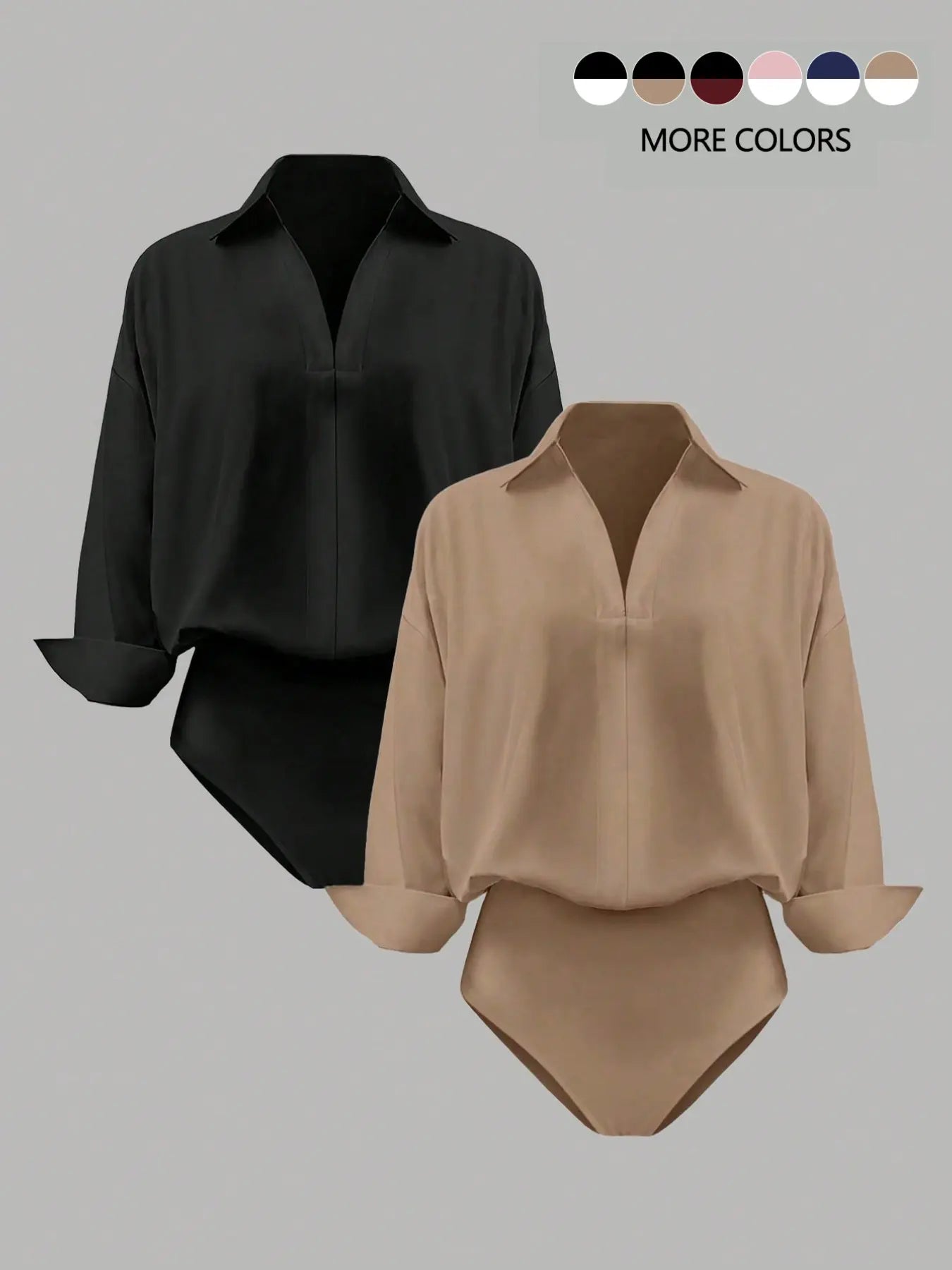 Women's Elegant V-Neck Long-Sleeved Jumpsuit