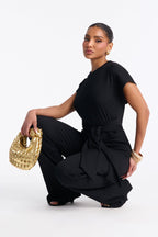 Clementine Textured Pant Set - Black
