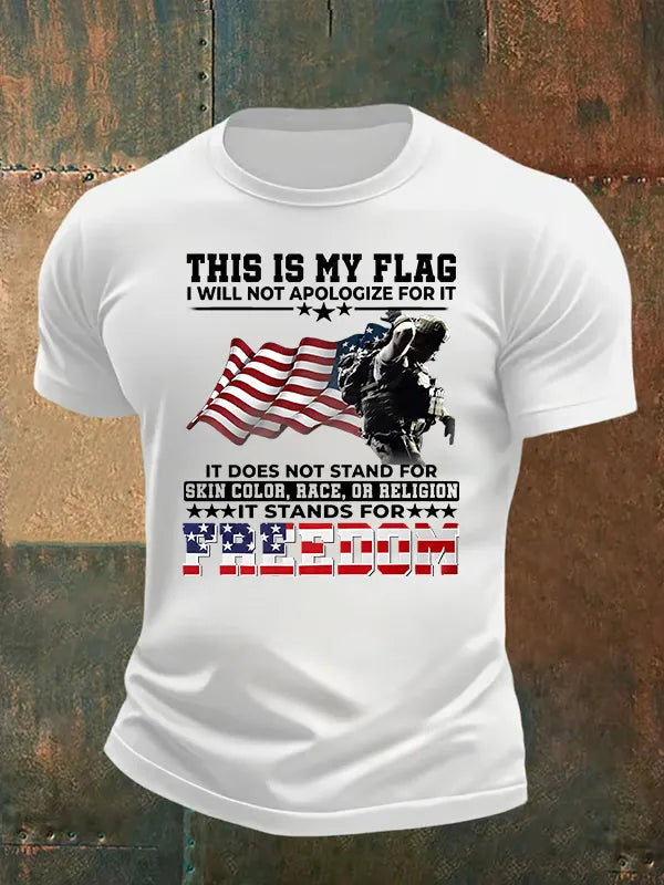 Men's  THIS IS MY FLAG Print T-Shirt
