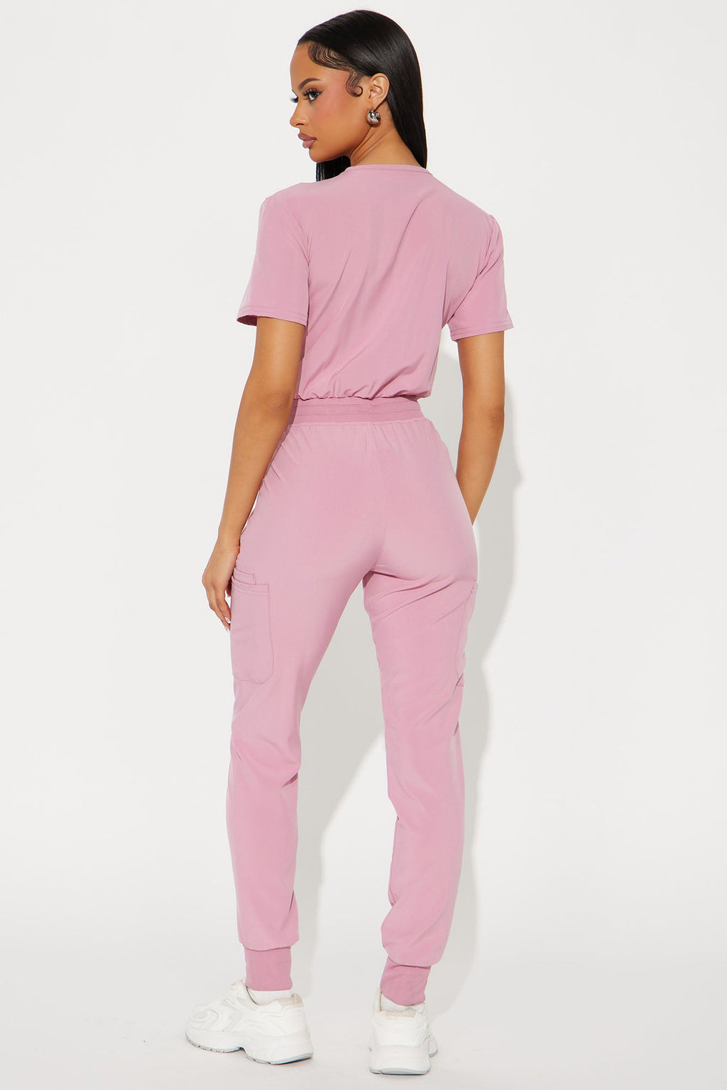 Full Shift Stretch Jogger Scrub Uniform Jumpsuit - Black