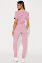Full Shift Stretch Jogger Scrub Uniform Jumpsuit - Black