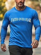 🔥Buy 3 Get 15% Off🔥Men's Faith Over Fear Printed Casual T-Shirt
