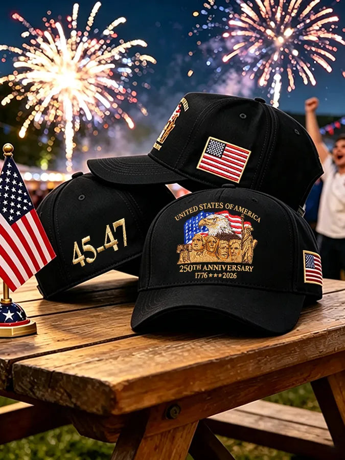 Retro United States Of America 250th Anniversary Print Baseball Cap