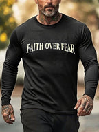 🔥Buy 3 Get 15% Off🔥Men's Faith Over Fear Printed Casual T-Shirt