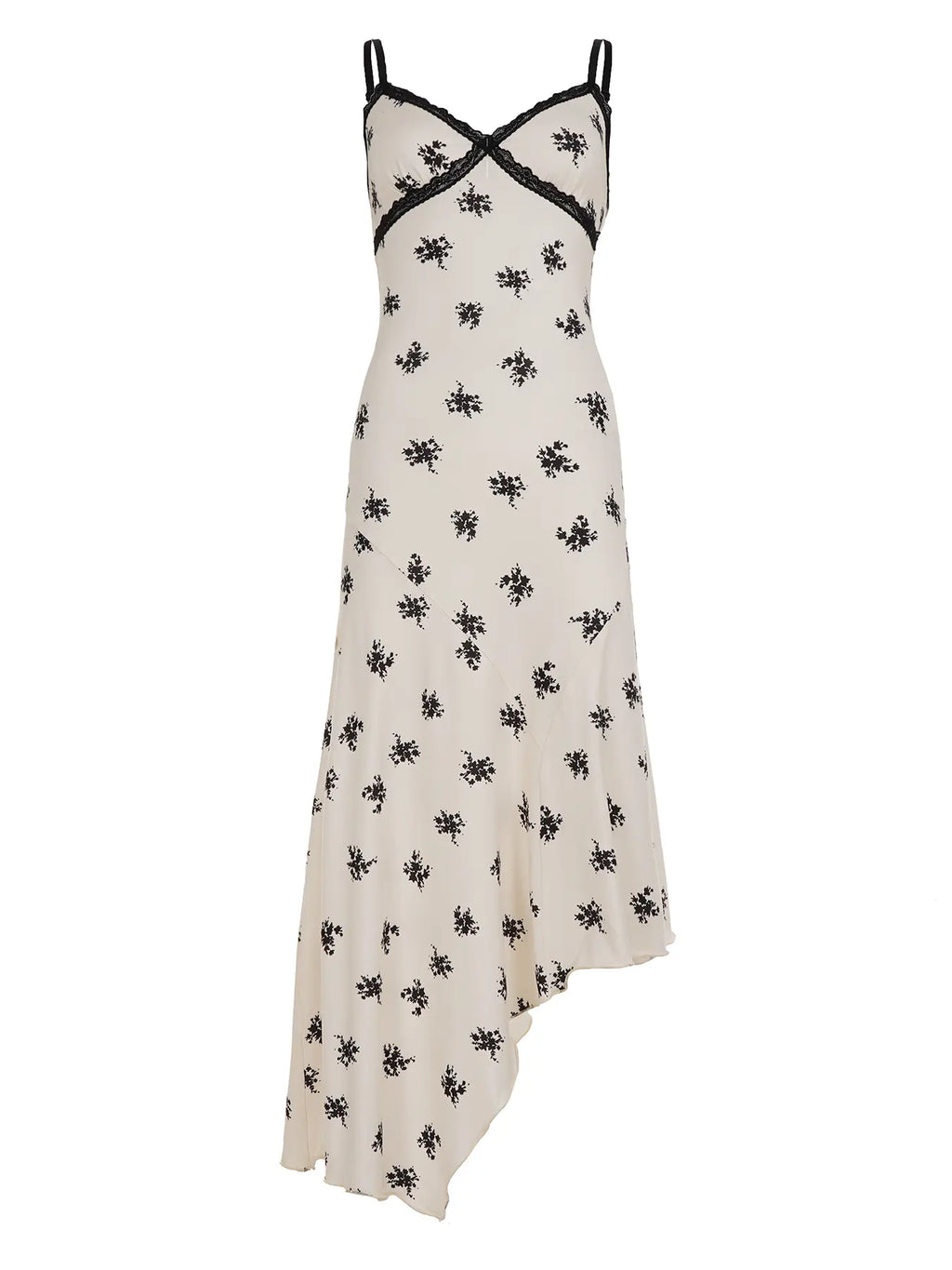 Women's Street Style Boho Bohemian Fashion Casual Floral Print Lace Patchwork Slim-Fit Sleeveless Summer Dress, Chic Fitted Elegant Asymmetrical Strap Dress for Casual Vacation Wear, Boho Floral Printed