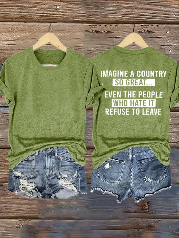 Women's   IMAGINE A COUNTRY  Print T-Shirt
