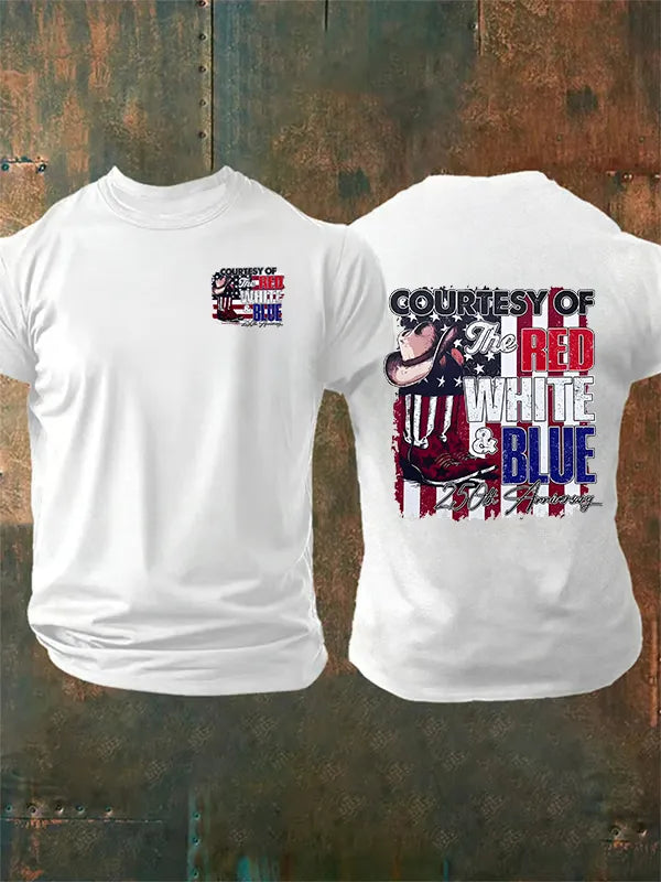 Men's  Courtesy Of Red White And Blue, 250th Anniversary Freedom T-Shirt