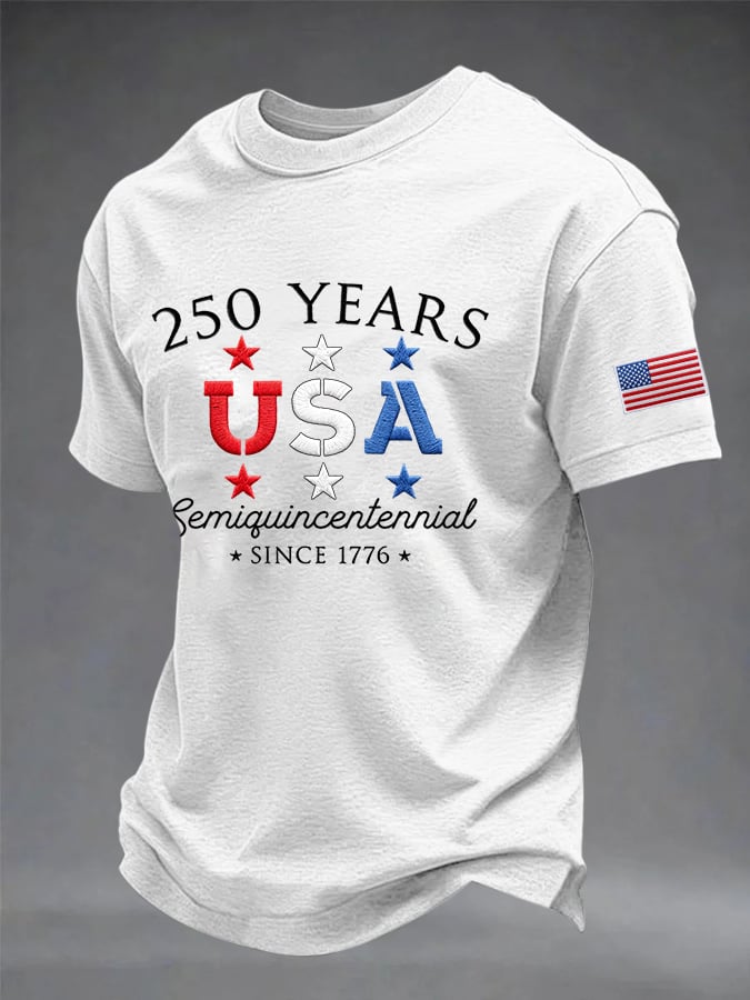 Men's Celebrate 250th Anniversary Print Round Neck T-shirt