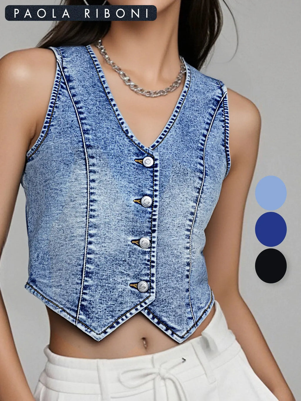 Women's Slim-Fit Denim Vest for Casual Summer Wear