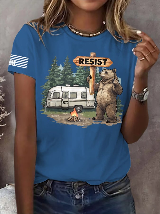 Retro Resist Save The Forest Service Print T-Shirt