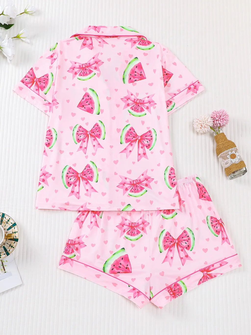 Women's 2-Piece Waffle Printed Sleepwear Set