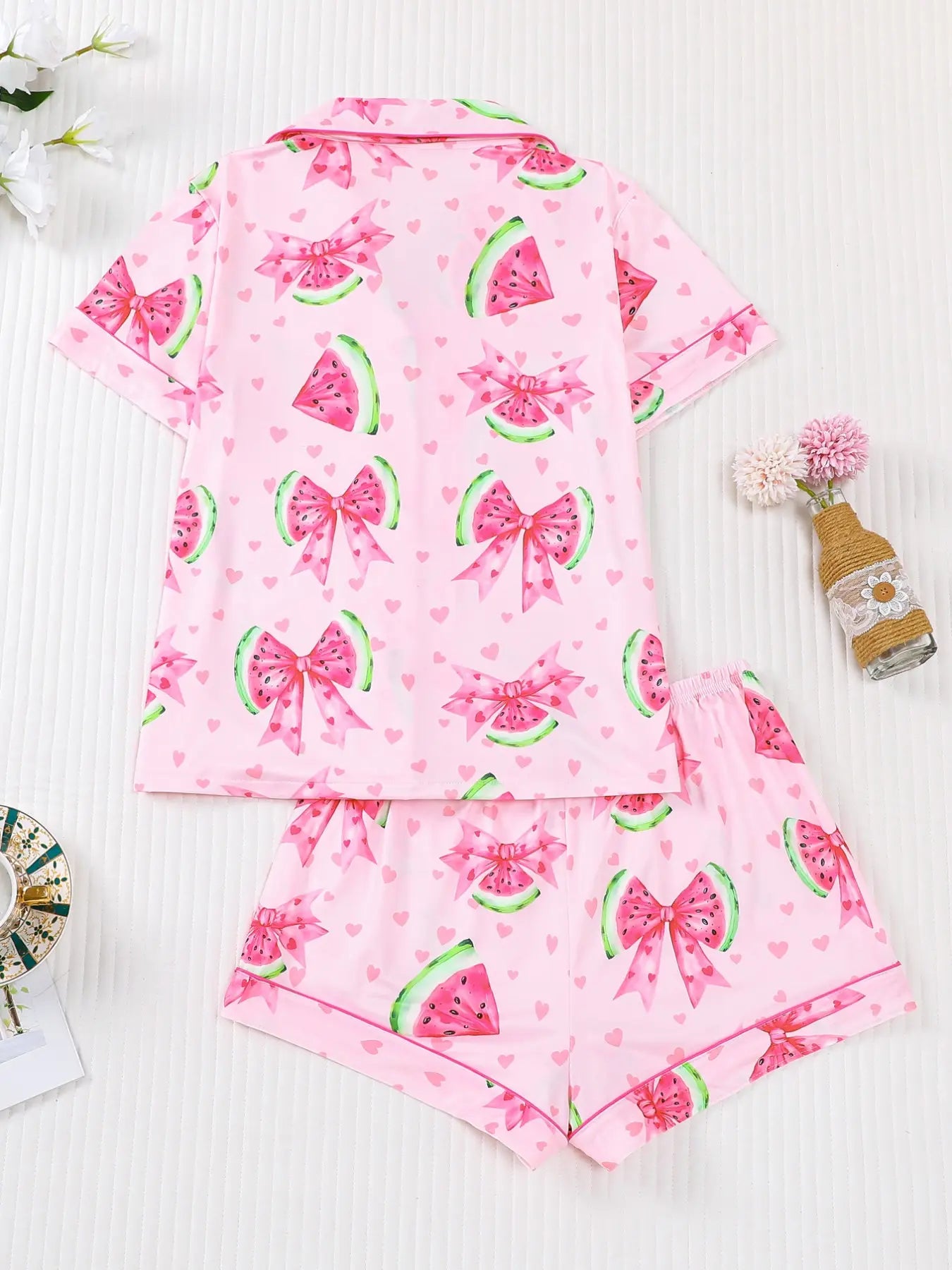 Women's 2-Piece Waffle Printed Sleepwear Set