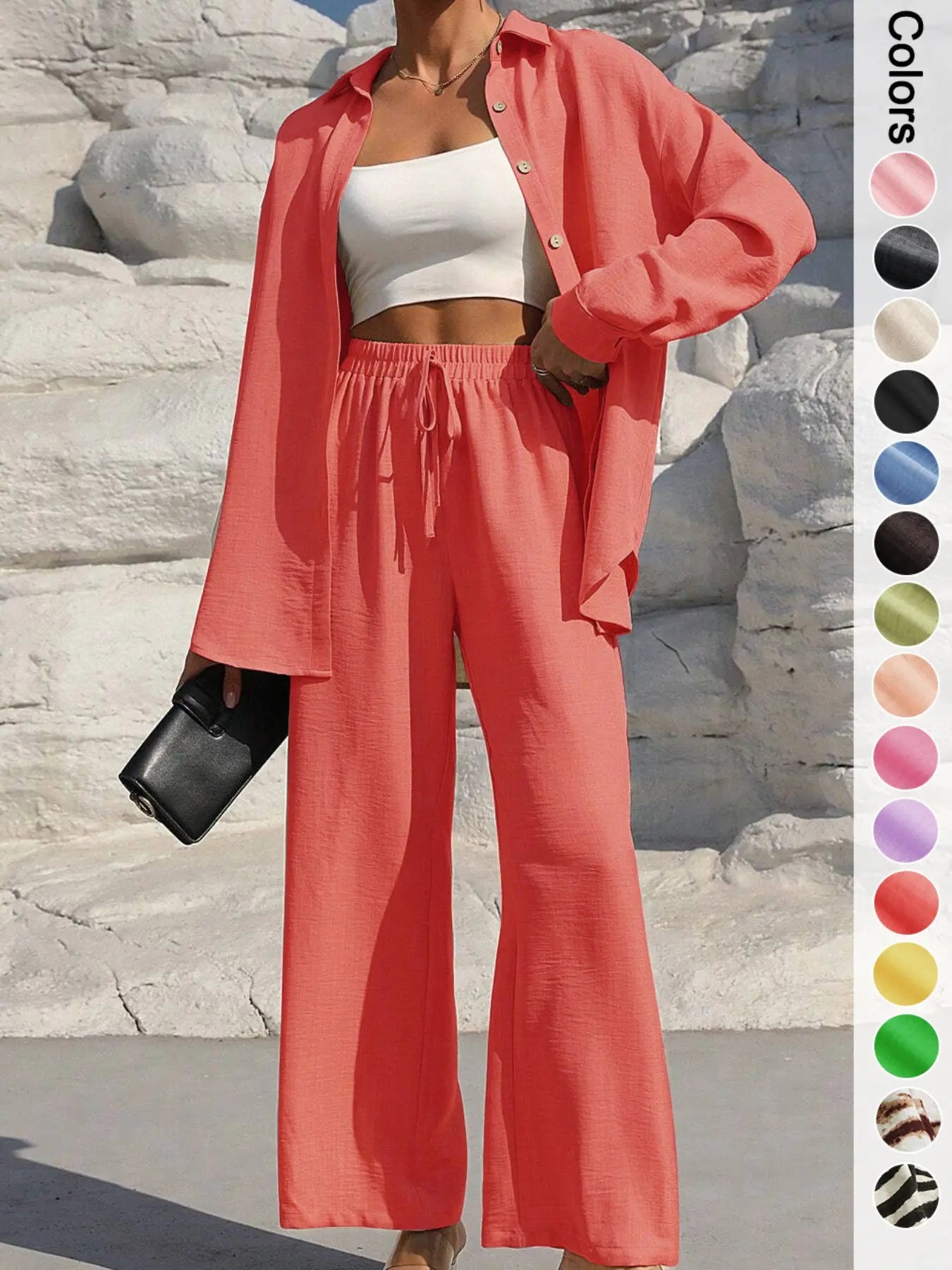 Women's Casual Sporty Shirt and Pants Set, Loose-Fit Zebra Stripe Two-Piece Suits, Ideal for Home Relaxation and Vacation