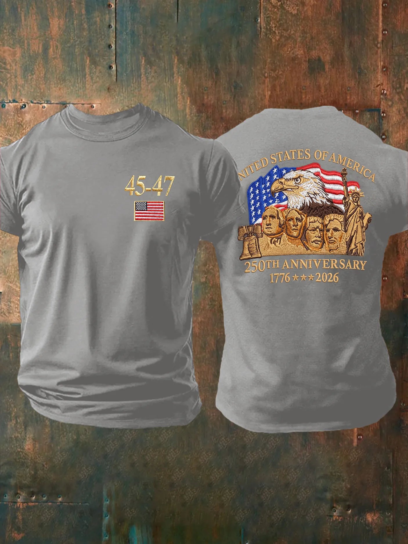 Men's Retro United States Of America 250th Anniversary Print T-Shirt
