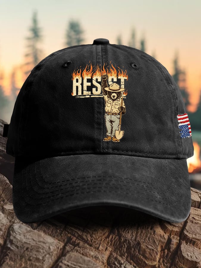 Retro Resist Save The Forest Service Print Baseball Cap