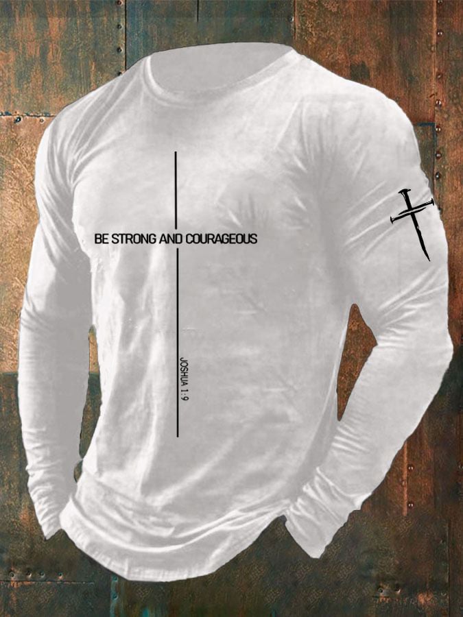 🔥Buy 3 Get 15% Off🔥Men'S Be Strong Courageous Print Casuasl T-Shirt
