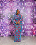 Maryam Transformer Dress (Ziva Custom Print Blue )
