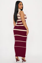 Ever Yours Ribbed Maxi Dress - Black/White