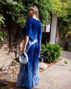 Full Pleated Tie Dye Color Top And Trousers