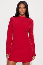 To The Point Tailored Mini Dress - Brown