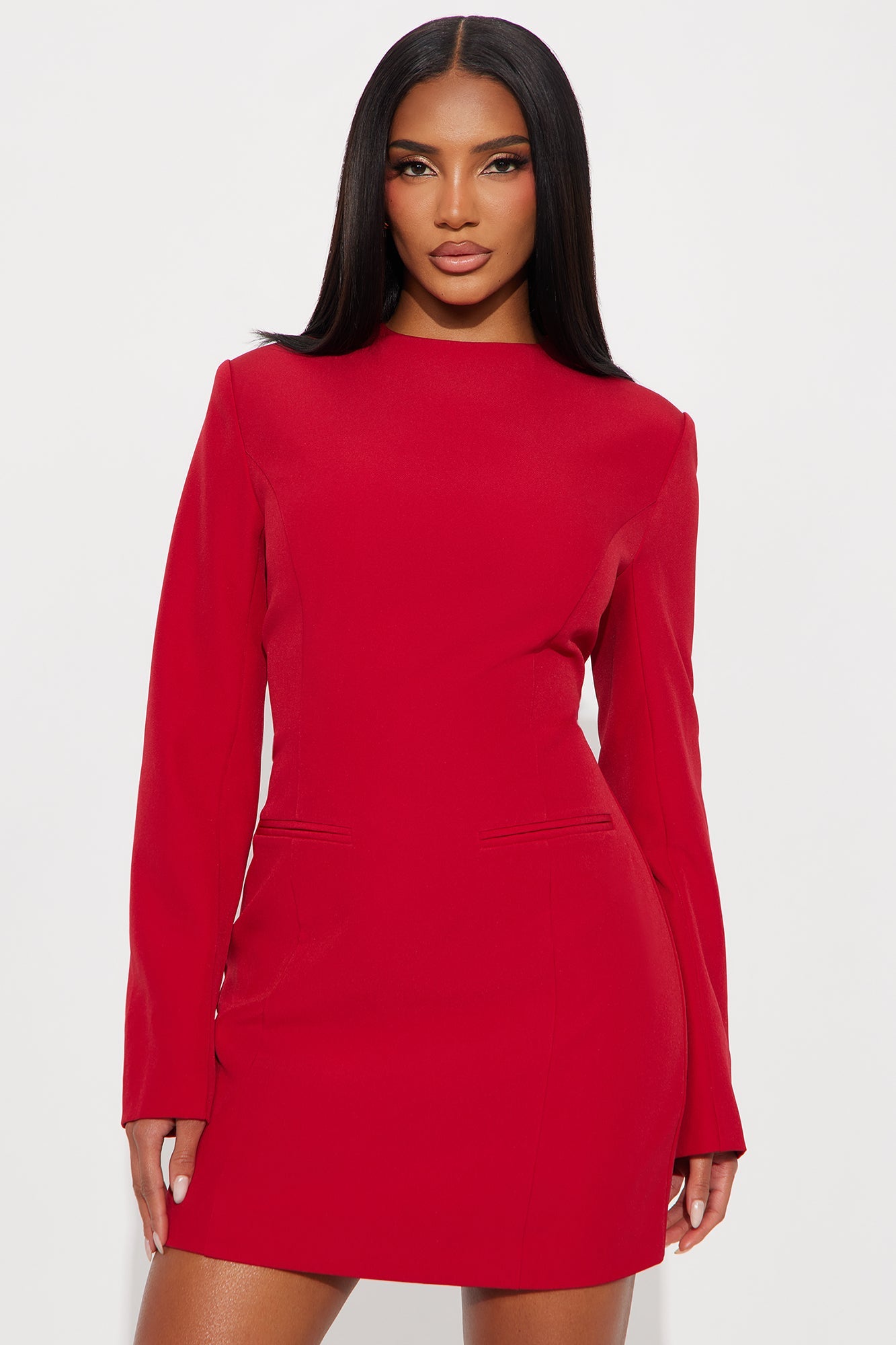 To The Point Tailored Mini Dress - Brown