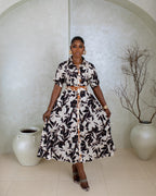 Shirt Dress (Ivory Shadow Floral)