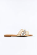 Kalani Raffia Sandals - Cream/combo