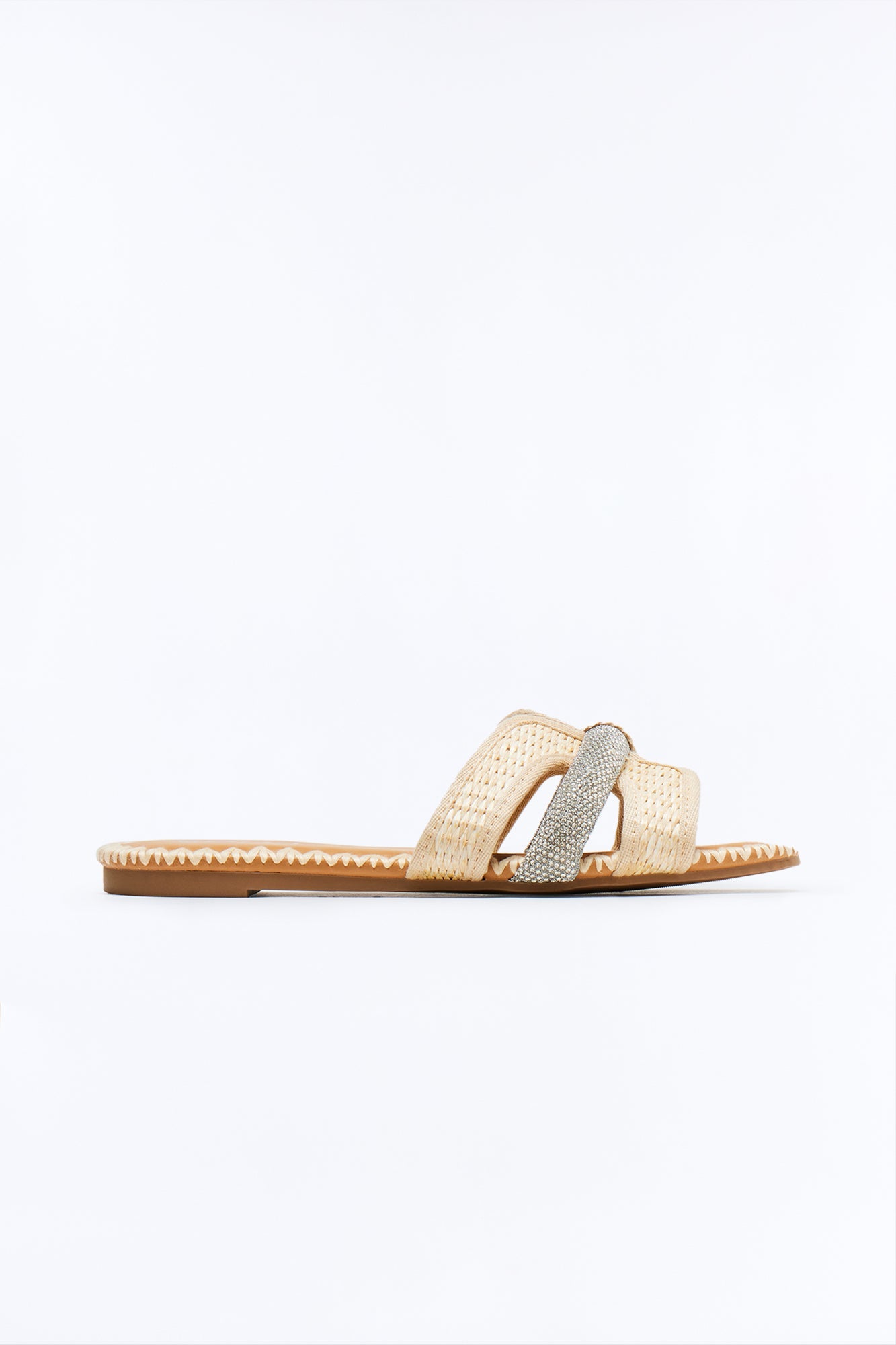 Kalani Raffia Sandals - Cream/combo