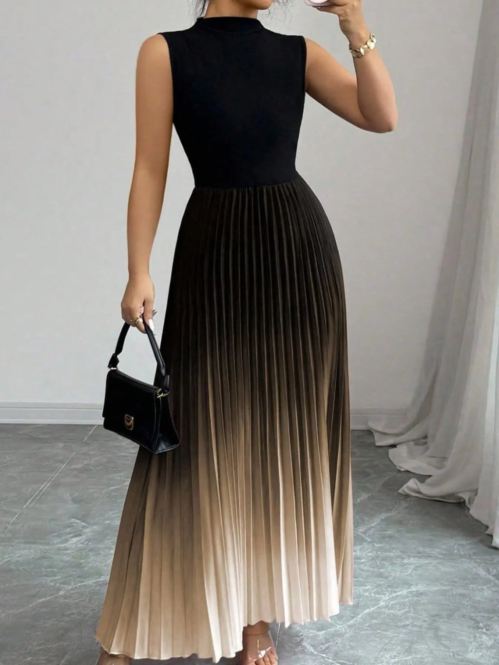 Women's Ombre Print Tank Dress, Elegant Sleeveless Dress for Party, Ladies' Clothes for All Seasons, Formal Dresses, Elegant Classy Flattering
