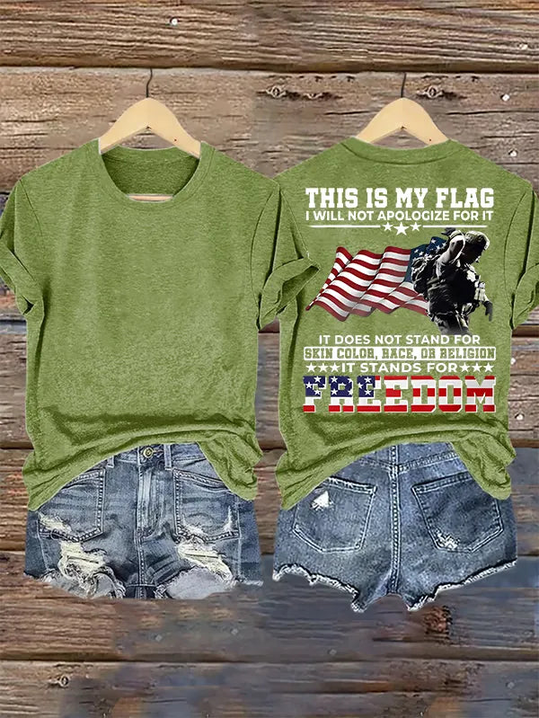 Women's  THIS IS MY FLAG Print T-Shirt