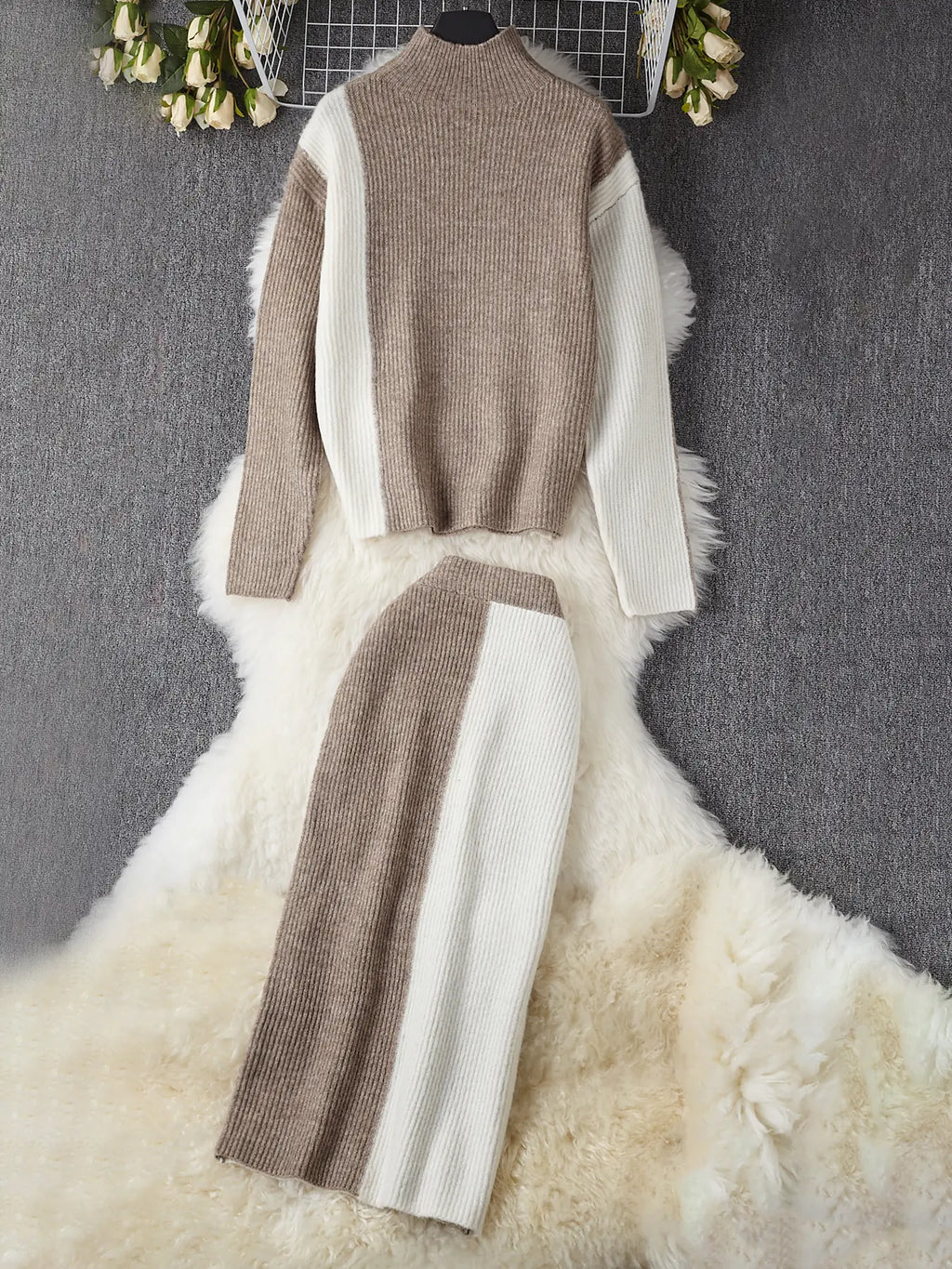 Women's Colorblock Sweater Set